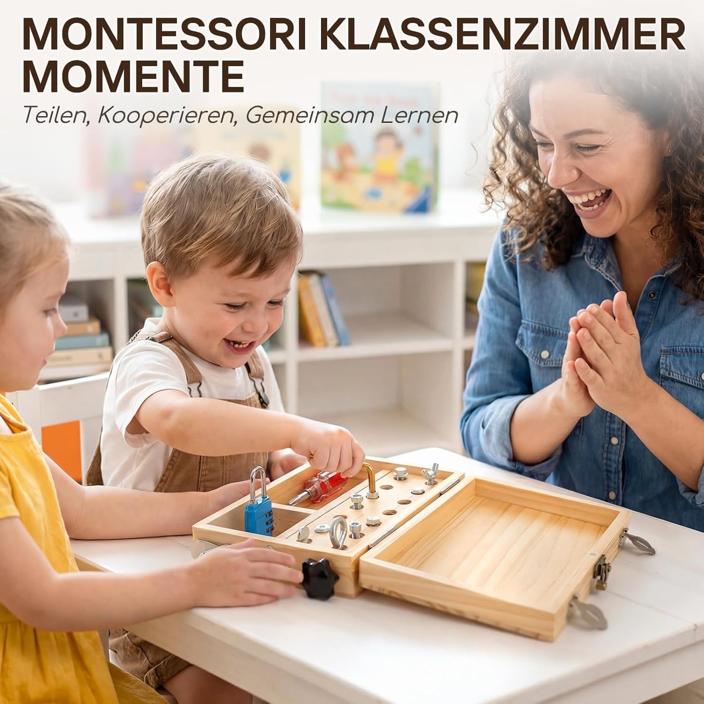 Valise à outils en bois pour enfants – Jouet à visser Montessori à partir de 3 ans