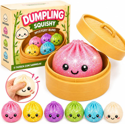 XXL Squishy Dumpling Viral Mystery Trend Überraschung Spielzeug zum Drücken & Kneten, Langsam Rückfedernd +Heartglobal Versandschutz