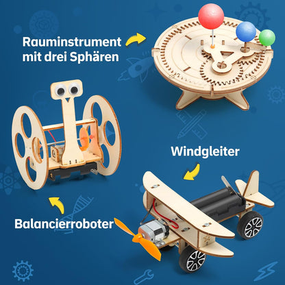 6-in-1 STEM Experimentierkasten Physik – Baukasten ab 8 Jahre mit Anleitung