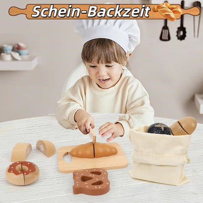 Schneideset Brot Holz mit Klettverschluss ab 3 Jahre