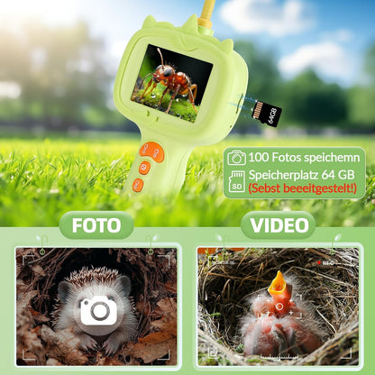 IP67 Endoskopkamera für Kinder – 1m Kabel, 2,4" IPS-Display & 8 LED
