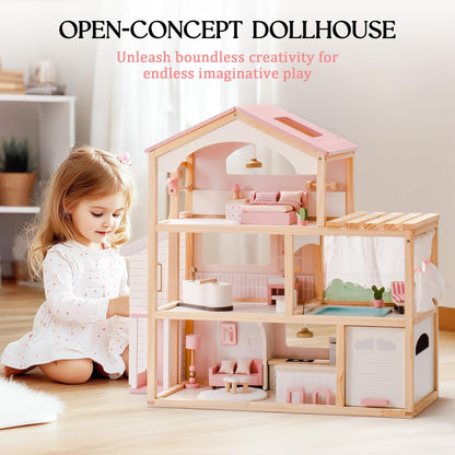 Luxus Puppenvilla mit Aufzug, Garage, Pavillon & Schwimmbad