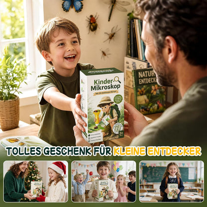 GeschenPark Digitales Mikroskop für Kinder mit 25 Entdeckerkarten, 1000X Vergrößerung, 2-Zoll-1080P-HD-Display, Spielzeug ab 3-12 Jahre Jungen Mädchen, Geschenk für Kinder