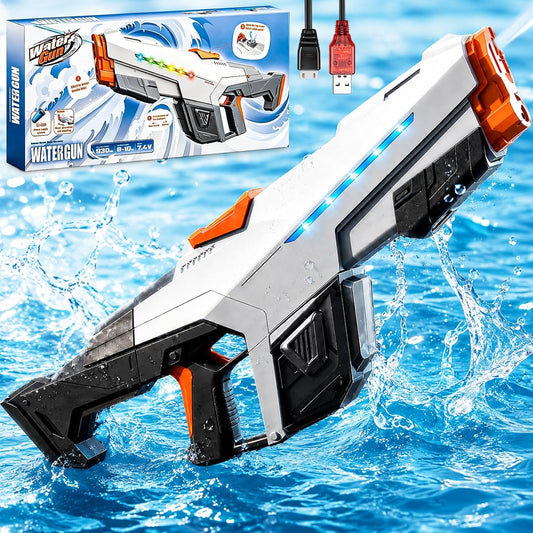 Elektrische Wasserpistole 610ml mit Licht USB-Akku 8-10m Reichweite
