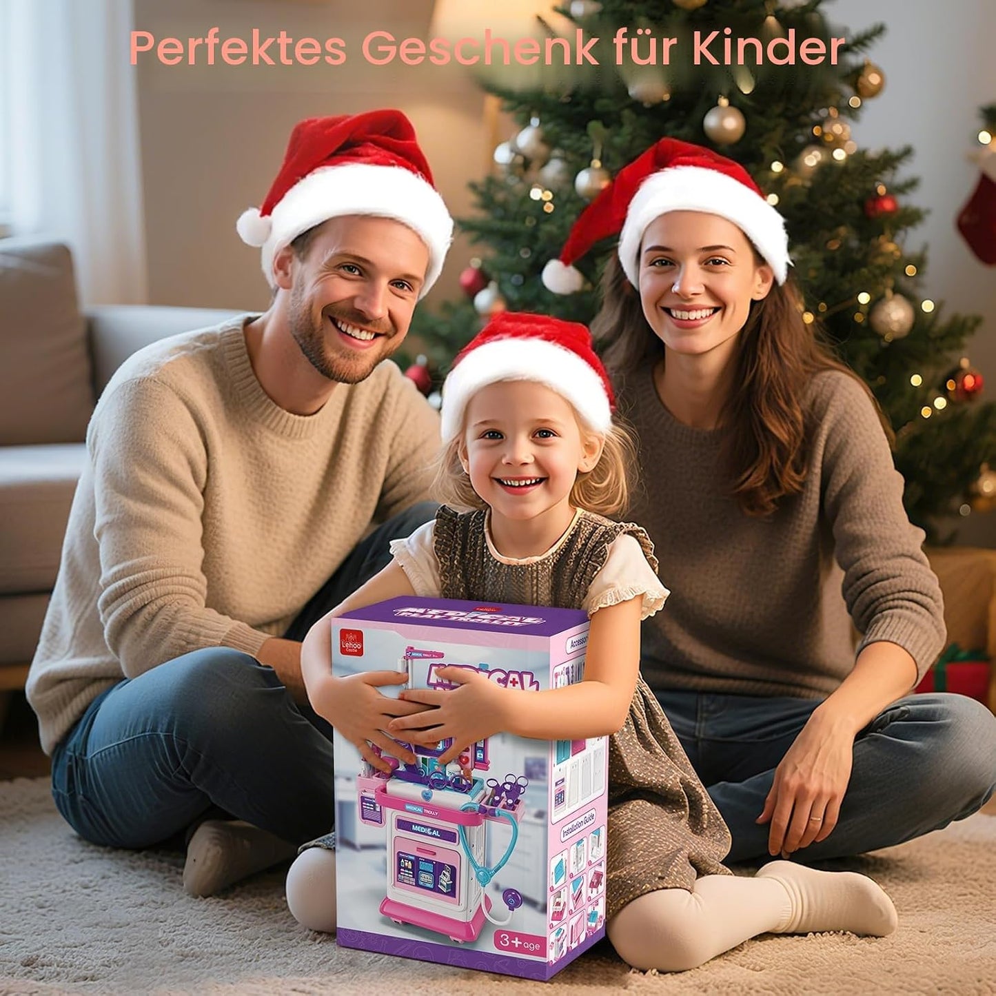 Kinder Arztkoffer mit Arztwagen, Licht & Sound – Doktorspiel ab 3 Jahren