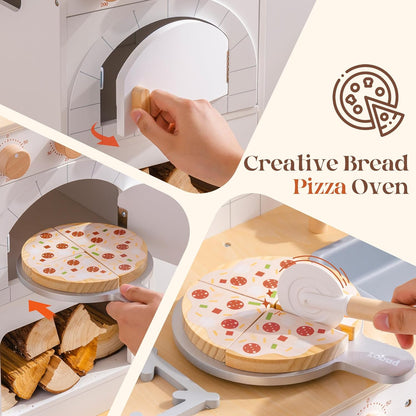 Holz Spielküche mit Pizzaofen & Zubehö