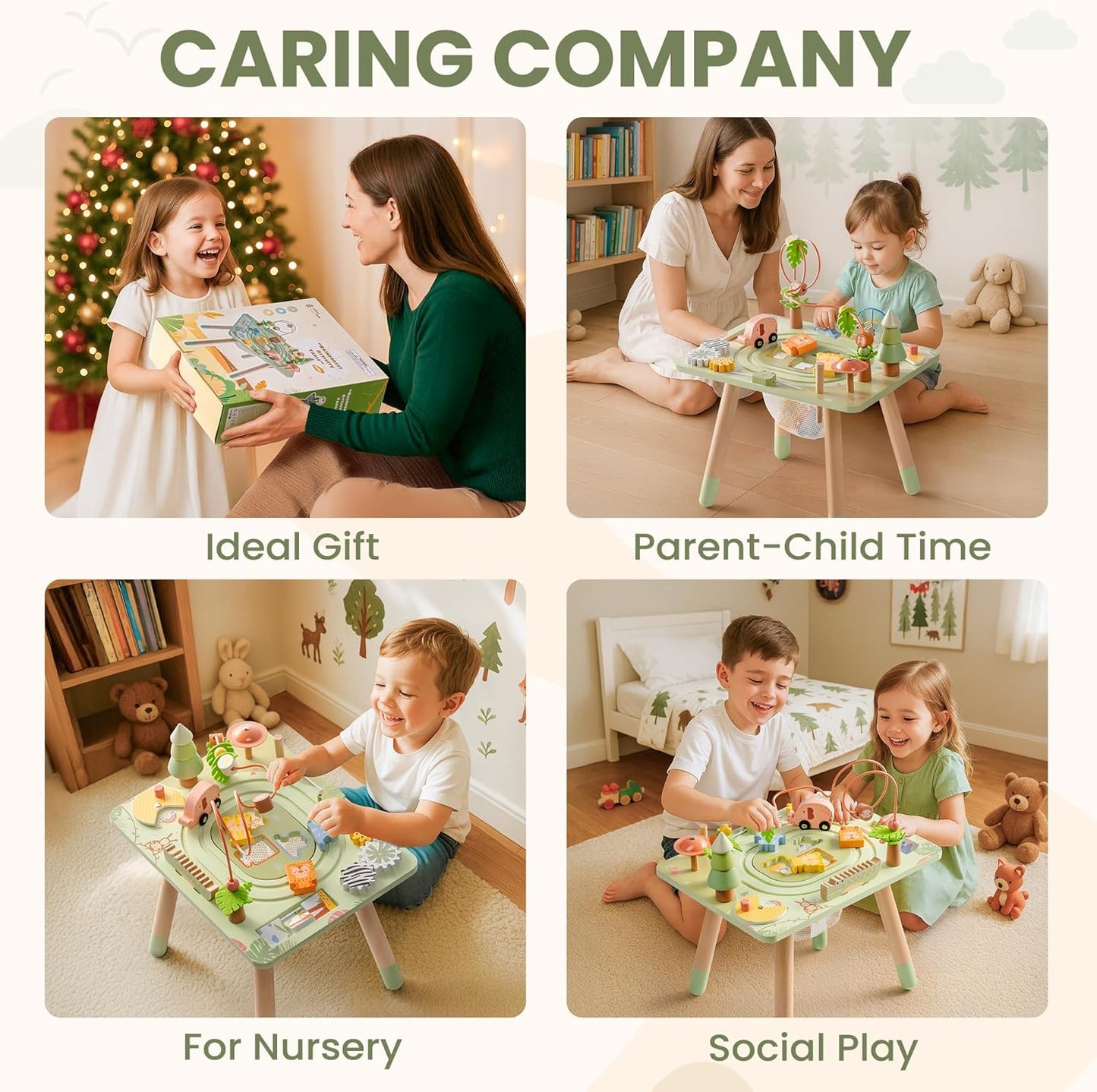 10-in-1 Montessori Aktivitätstisch aus Holz
