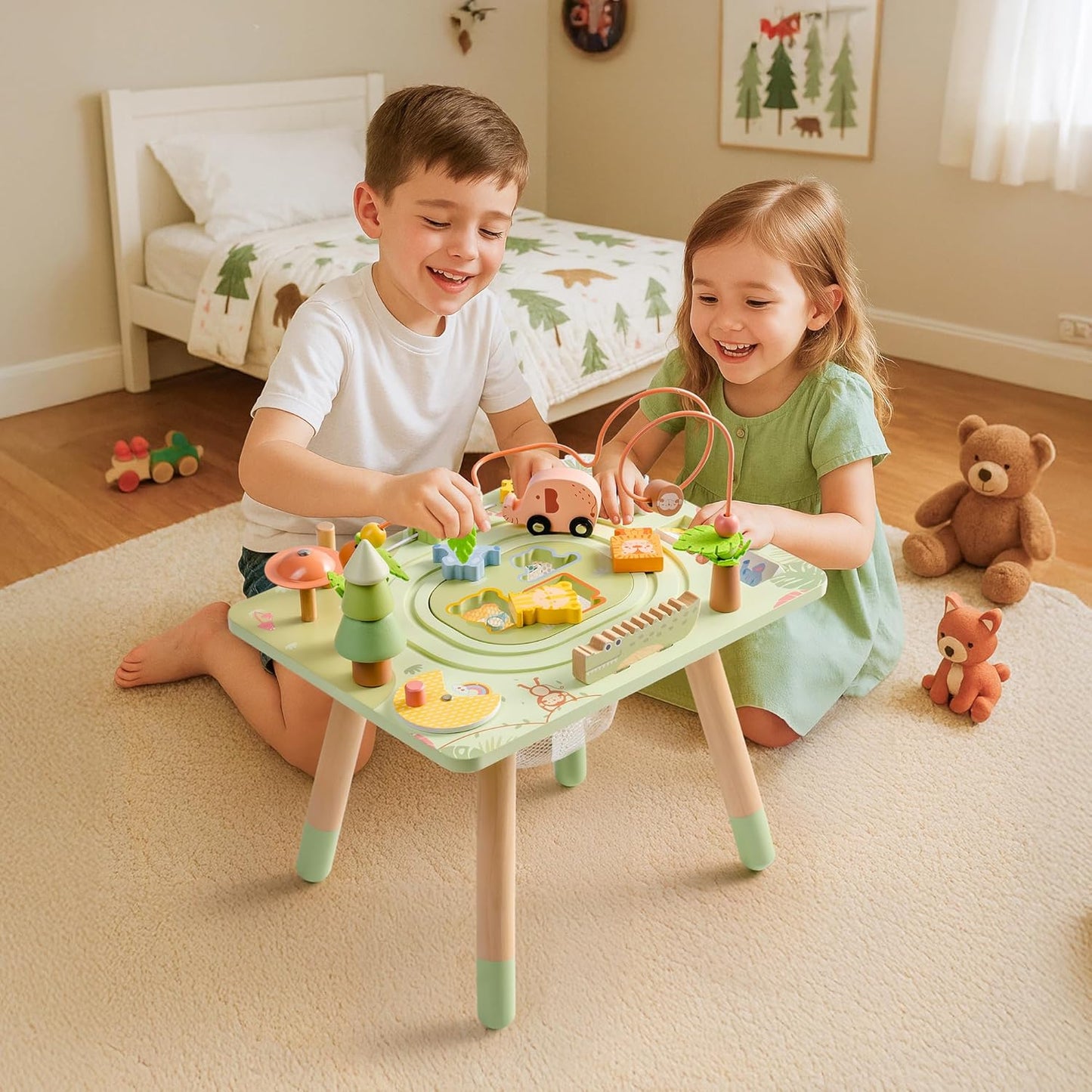 10-in-1 Montessori Aktivitätstisch aus Holz