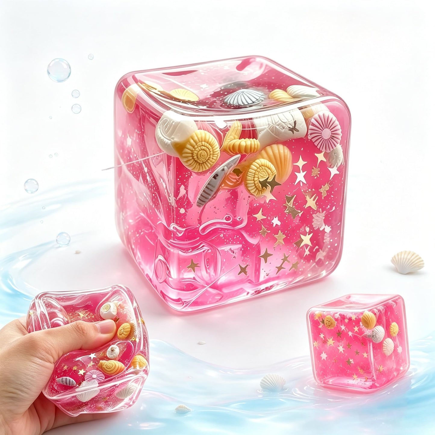 Squishy Würfel Anti Stress Spielzeug, Fidget Toys Stressball (2#Rosa*1pc)