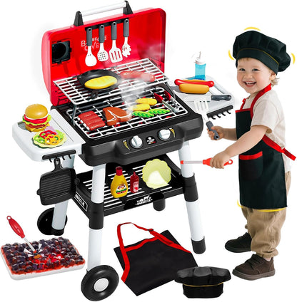 Kinder Grill Spielzeug Set – BBQ Rollenspiel mit Licht und Sound