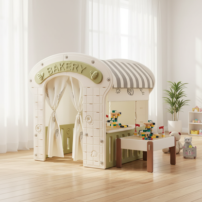 绿色BAKERY玩具屋-清透蒙台梭利背景