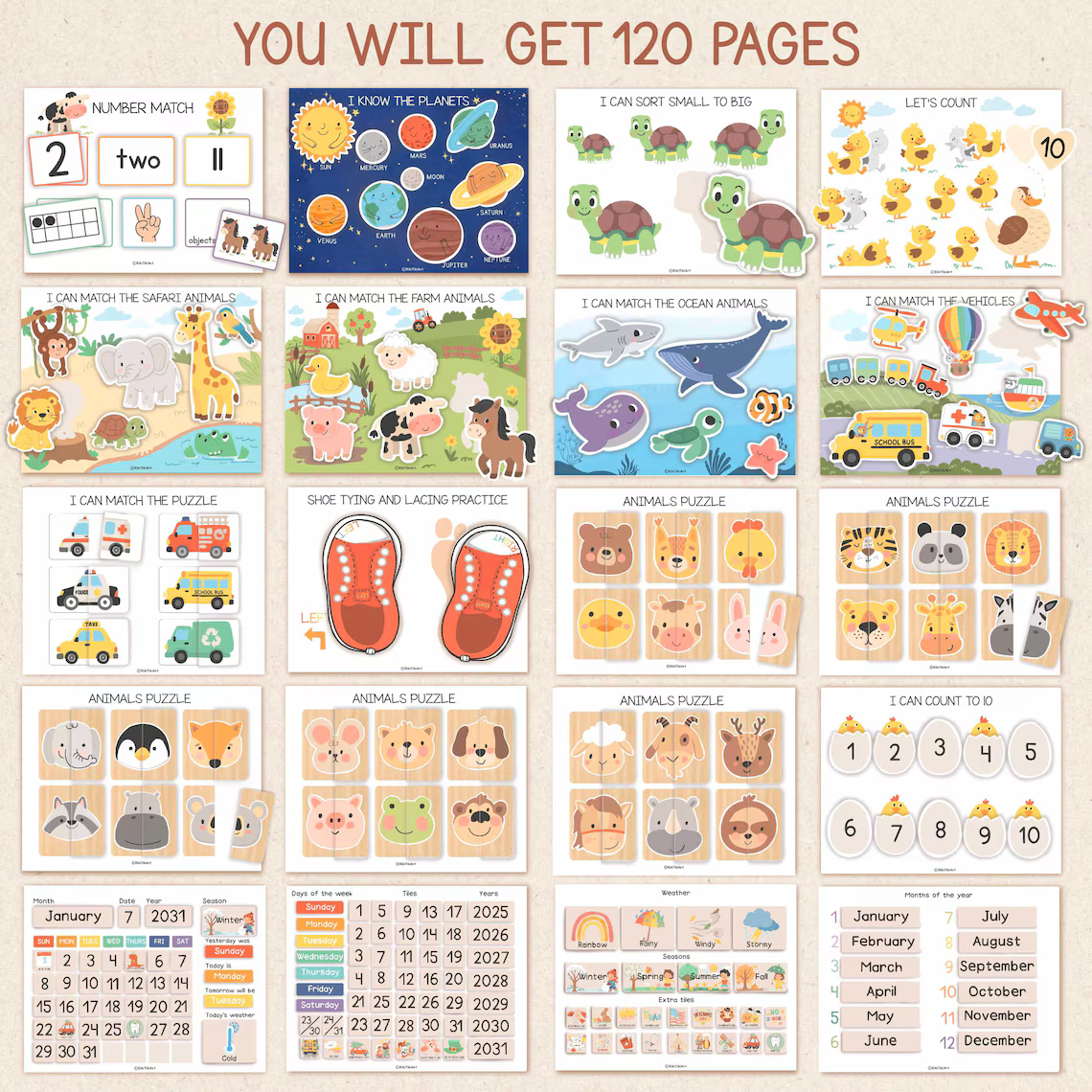 Livre d'activités pour tout-petits – 120 pages d'activités préscolaires et à la maison