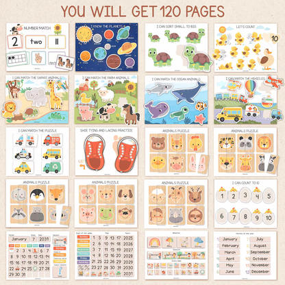 Livre d'activités pour tout-petits – 120 pages d'activités préscolaires et à la maison