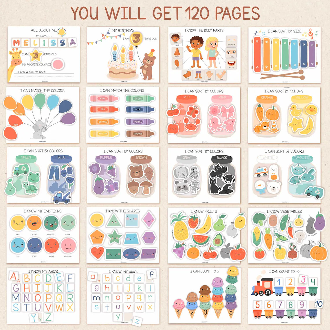 Livre d'activités pour tout-petits – 120 pages d'activités préscolaires et à la maison