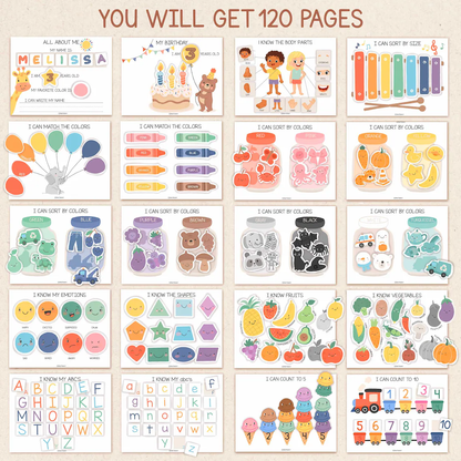 Livre d'activités pour tout-petits – 120 pages d'activités préscolaires et à la maison