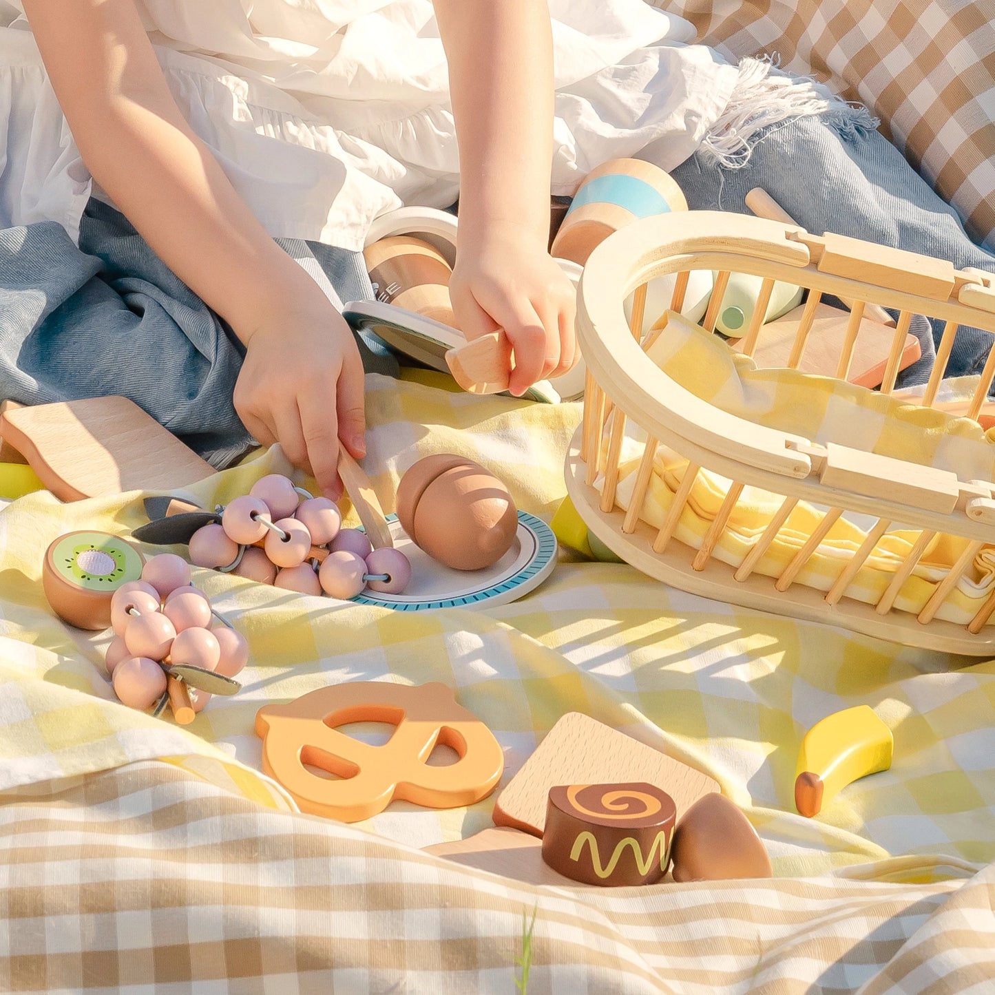Holz-Picknick-Spielset für Kinder