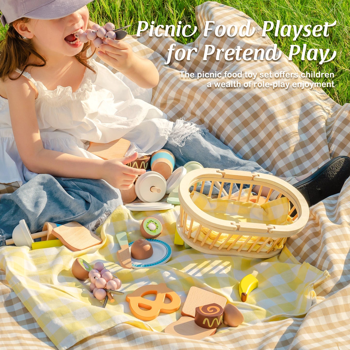 Holz-Picknick-Spielset für Kinder