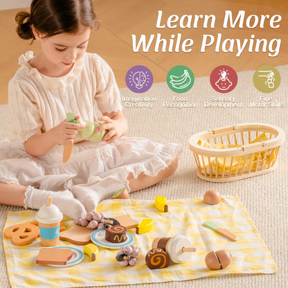Holz-Picknick-Spielset für Kinder