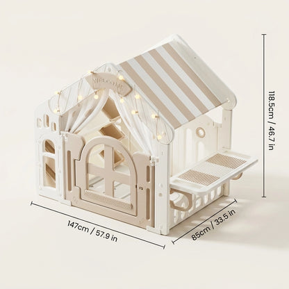 Kinderspielhaus mit Bausteinplatte – Indoor Spielzelt für Kinder
