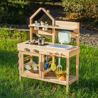 Outdoor-Matschküche für Kinder mit Wasserhahn