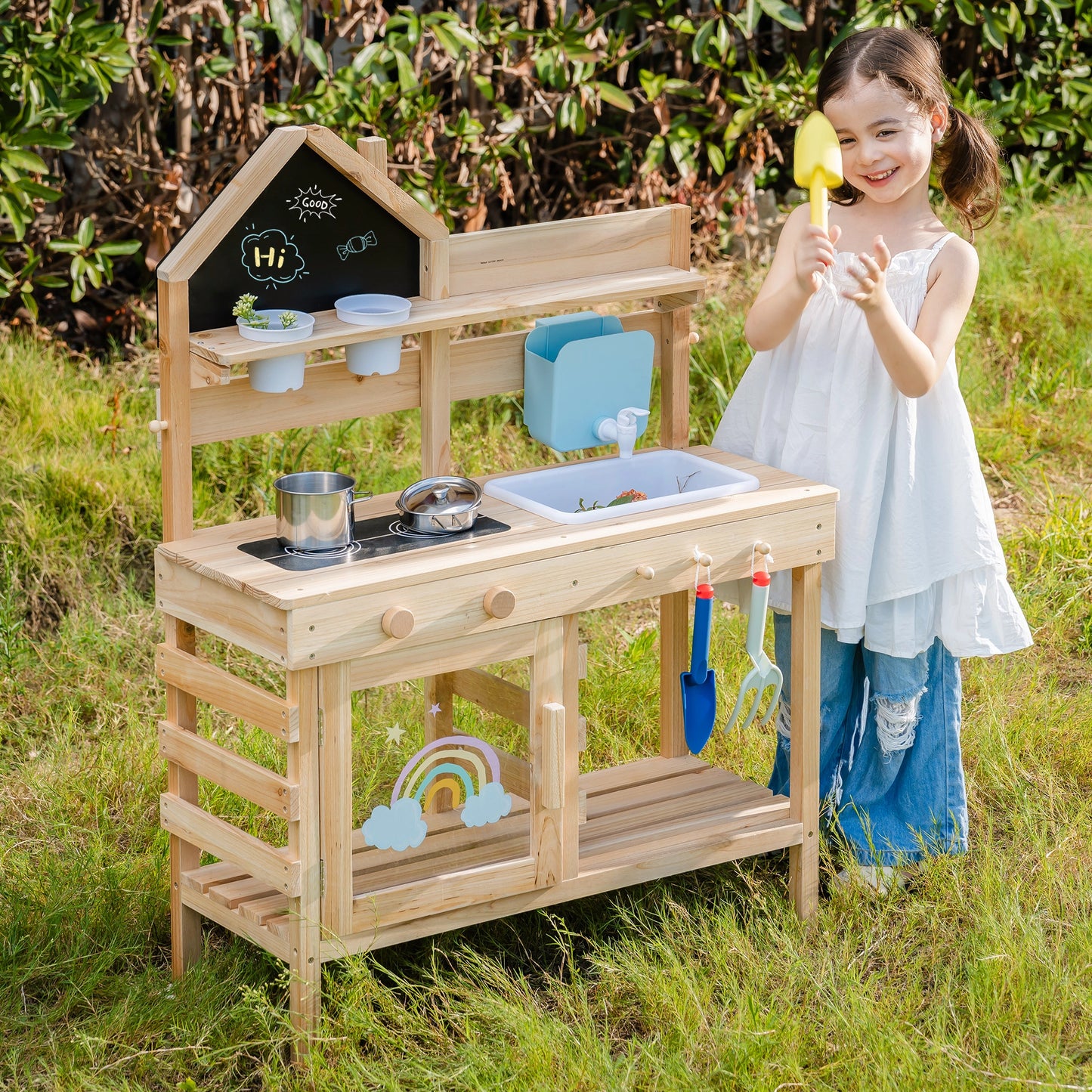 Outdoor-Matschküche für Kinder mit Wasserhahn