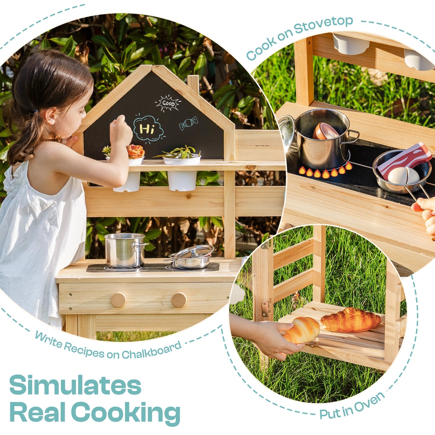 Outdoor-Matschküche für Kinder mit Wasserhahn