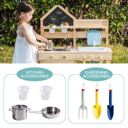 Outdoor-Matschküche für Kinder mit Wasserhahn